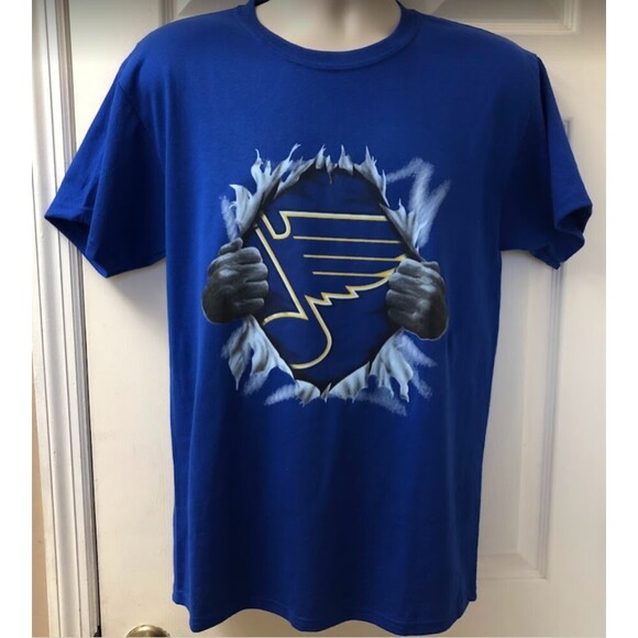 NHL St. Louis Blues Graphic Tshirt Medium Play Gloria Hockey Hanes - Picture 3 of 9